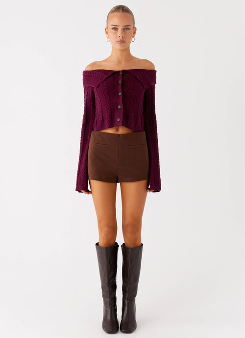 All Hours Cable Knit - Plum