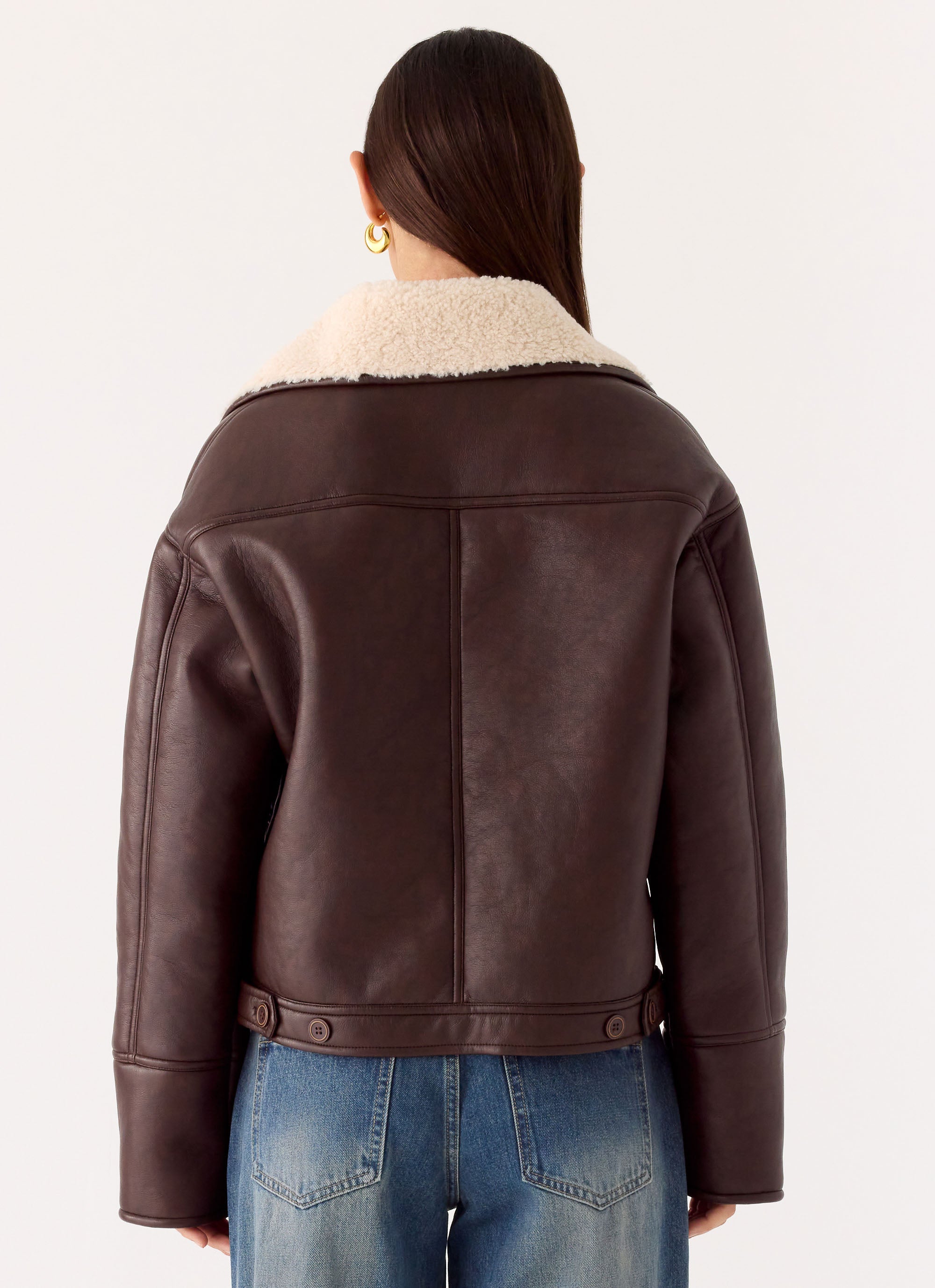 Demine Double Faced Short Coat - Chocolate
